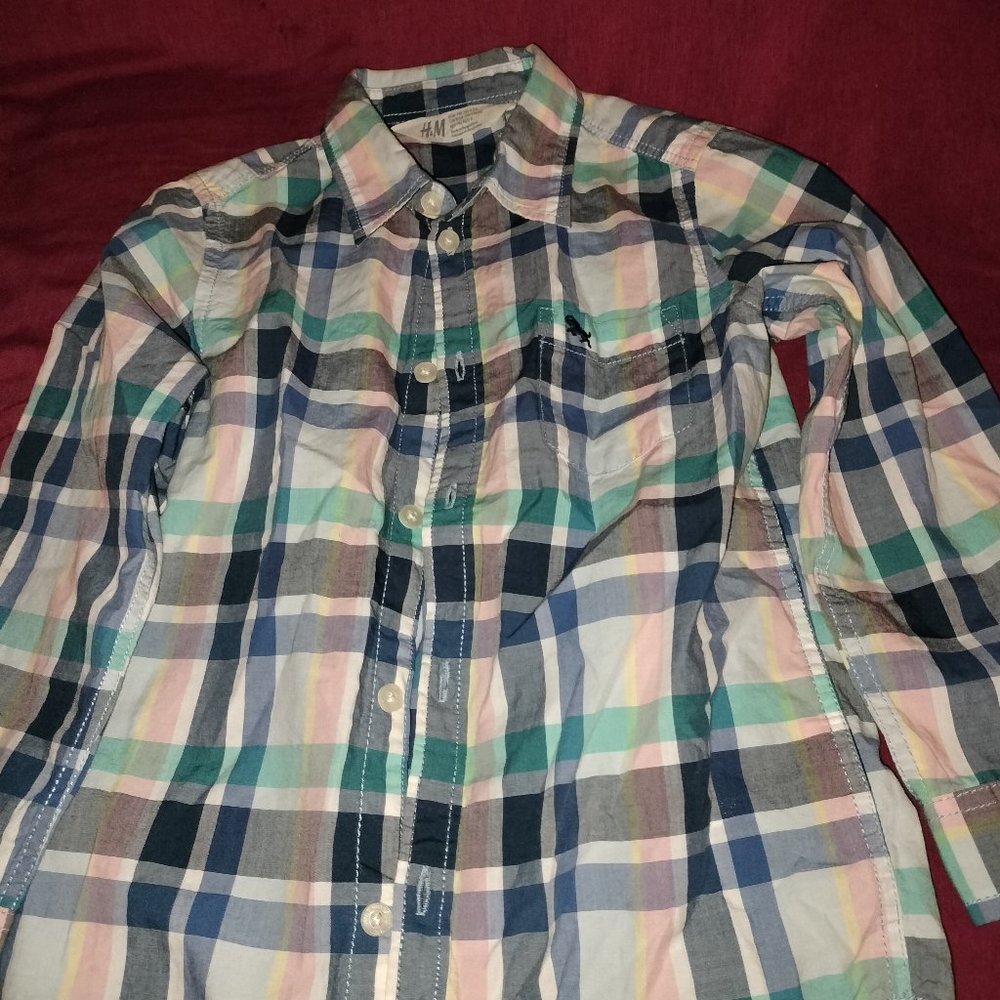 Boy Blue Long Sleeve Button Down Shirt